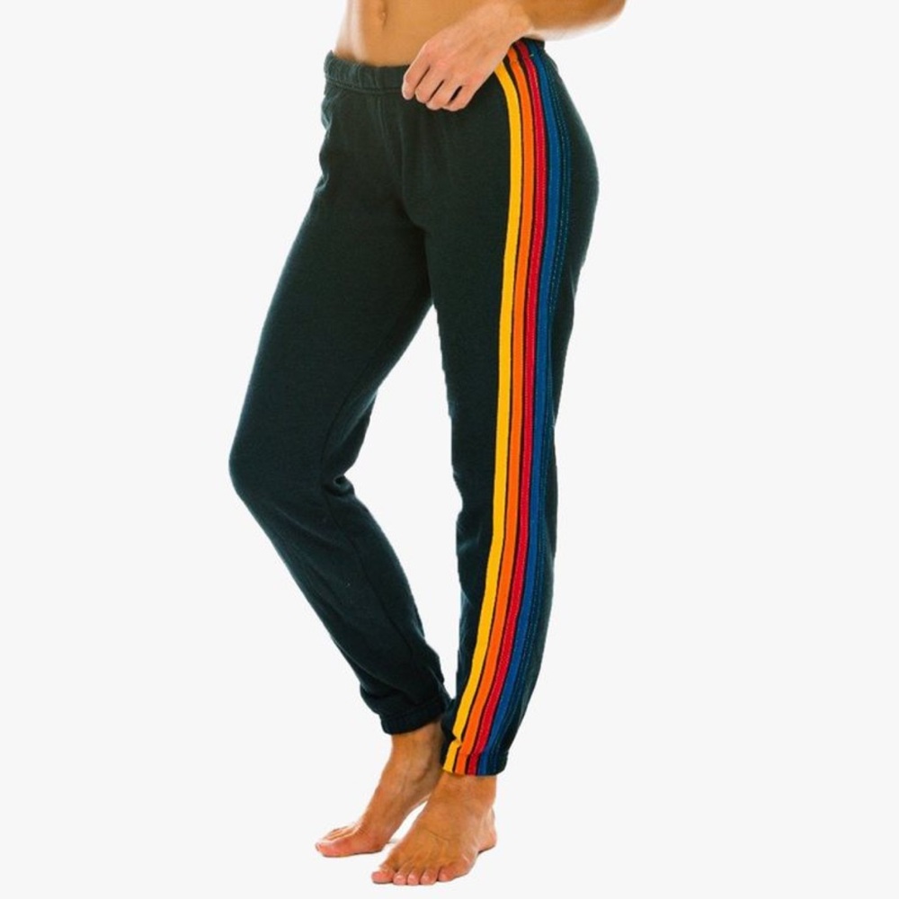 NEW Aviator Nation Stripe Sweatpants- Navy
